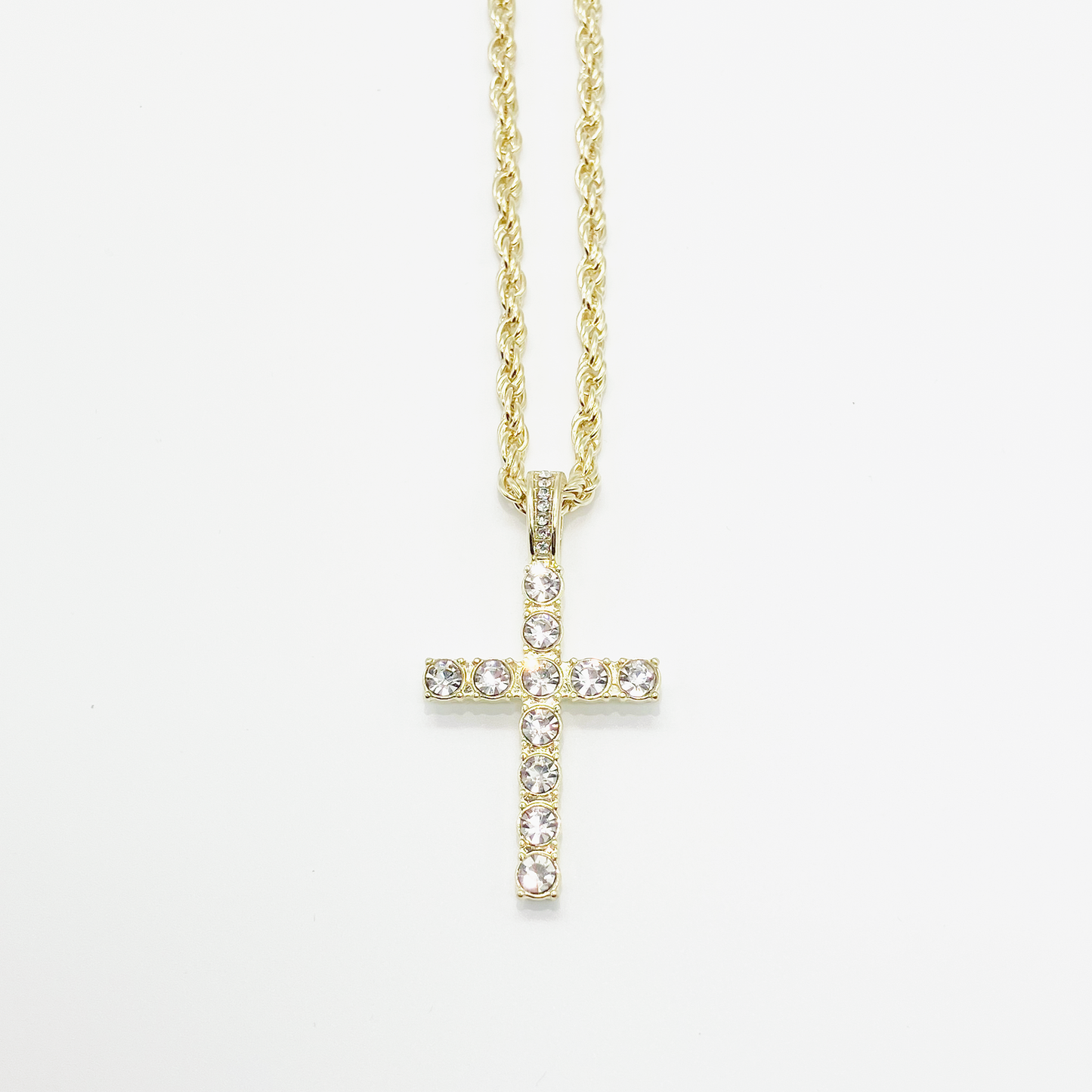 Luxe Cross Rope Chain Necklace "Gold"