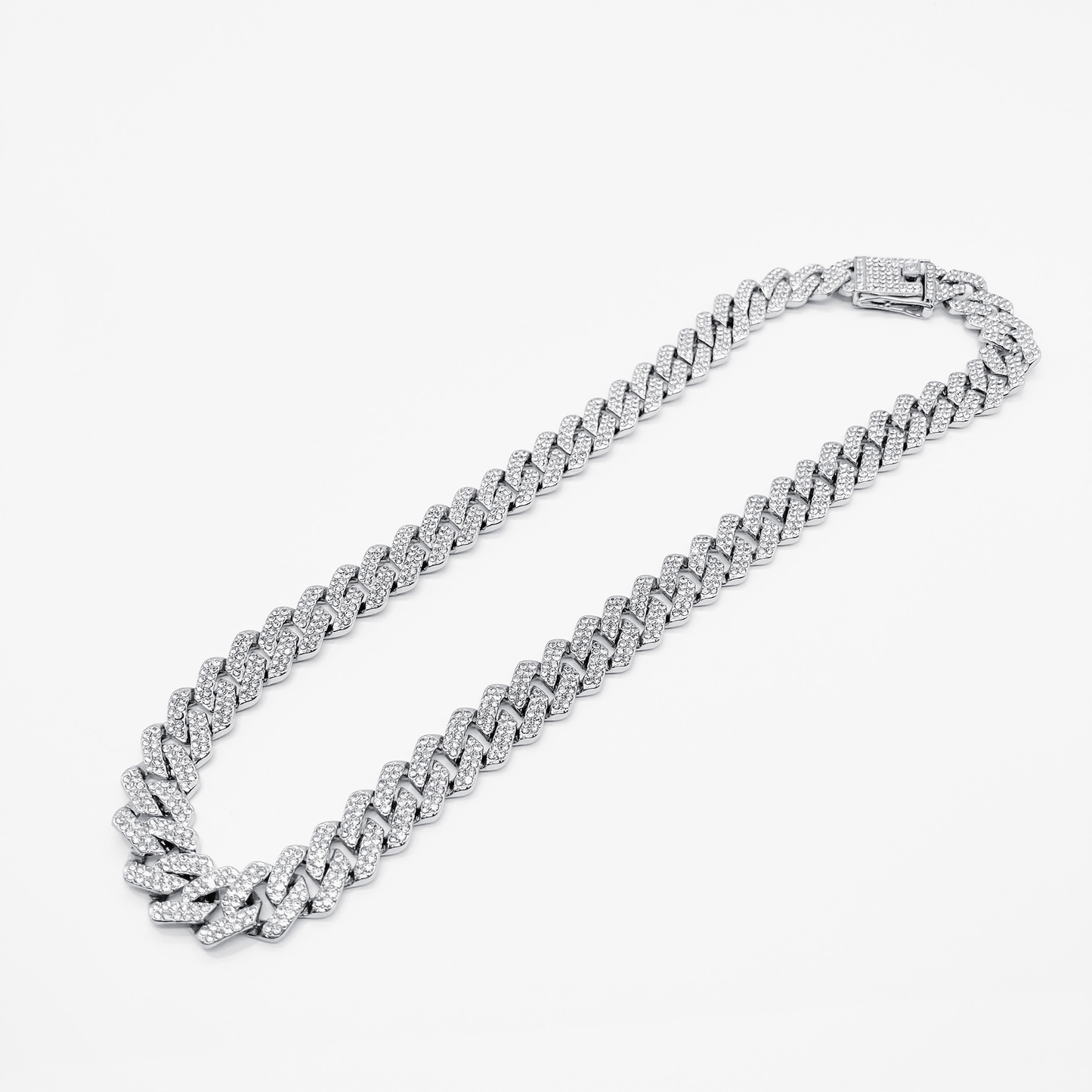 Icy Cuban Link Chain Necklace "Silver"