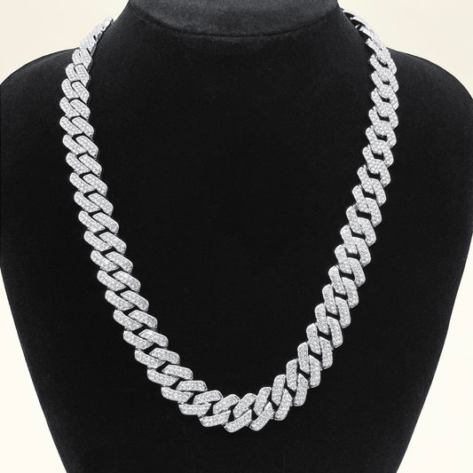 Icy Cuban Link Chain Necklace "Silver"