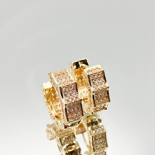 Radiant Ice Pavé Earrings【Gold】