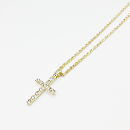 Luxe Cross Rope Chain Necklace "Gold"