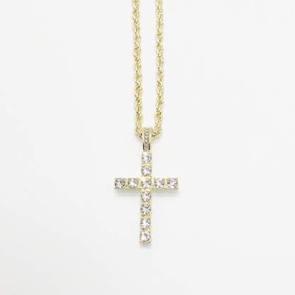 Luxe Cross Rope Chain Necklace "Gold"