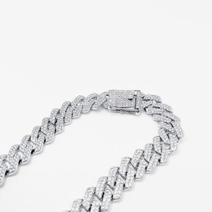 Icy Cuban Link Chain Necklace "Silver"