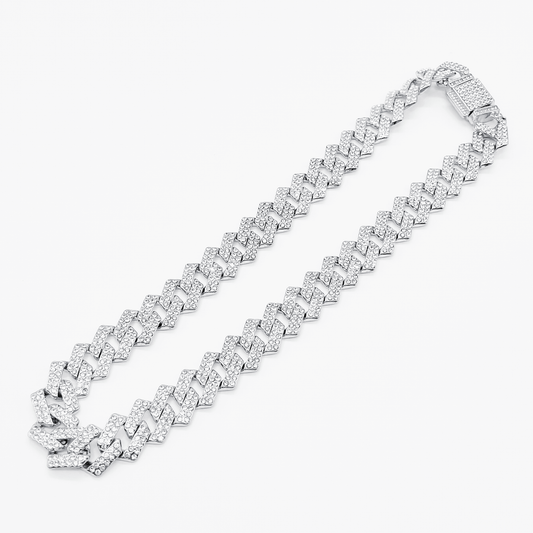 Luxe Wide Cuban Link Necklace "Silver"