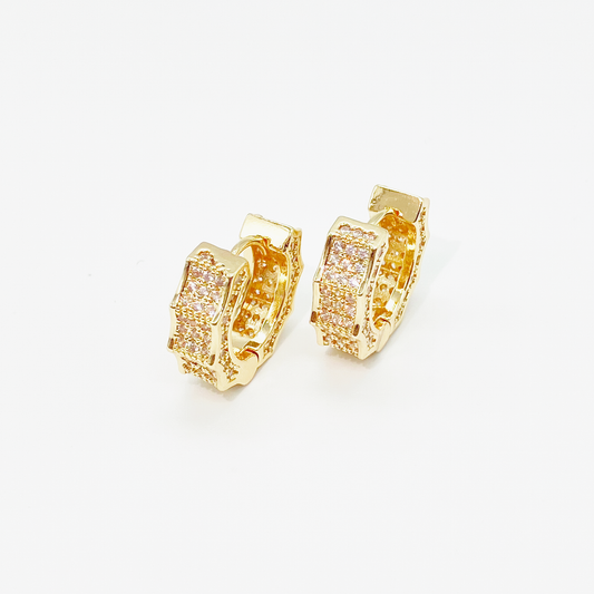 Radiant Ice Pavé Earrings【Gold】