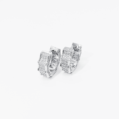 Radiant Ice Pavé Earrings【Silver】