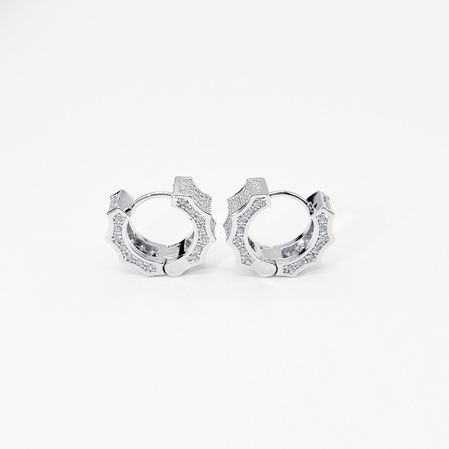 Radiant Ice Pavé Earrings【Silver】