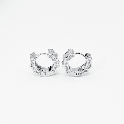 Radiant Ice Pavé Earrings【Silver】