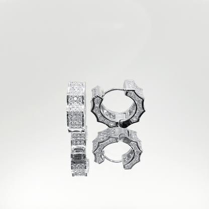 Radiant Ice Pavé Earrings【Silver】