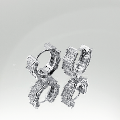 Radiant Ice Pavé Earrings【Silver】